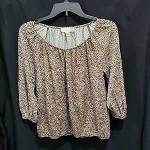 Michael Kors 3/4 sleeve leopard print blouse